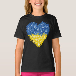 Herz Ukraine-Flagge, ukrainische Herzenflagge T-Shirt