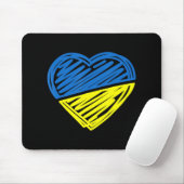 Herz Ukraine Ich stehe mit ukrainischer Flagge Mousepad (Mit Mouse)