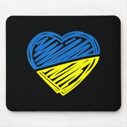 Herz Ukraine Ich stehe mit ukrainischer Flagge Mousepad (Vorne)