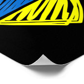 Herz Ukraine Ich stehe mit ukrainischer Flagge Poster (Ecke)