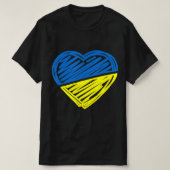 Herz Ukraine Ich stehe mit ukrainischer Flagge T-Shirt (Design vorne)