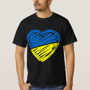 Herz Ukraine Ich stehe mit ukrainischer Flagge T-Shirt