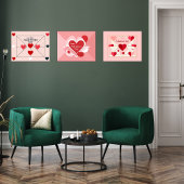 Herz + Umschlag ästhetisches Wall Art Set