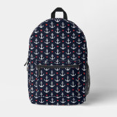 Herz- und Ankermuster Bedruckter Rucksack (Vorderseite)
