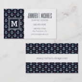 Herz- und Ankermuster Visitenkarte (Vorne/Hinten)