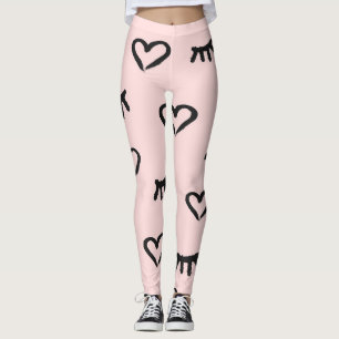Herz und Augen: Grunge Vintage Sketch Leggings