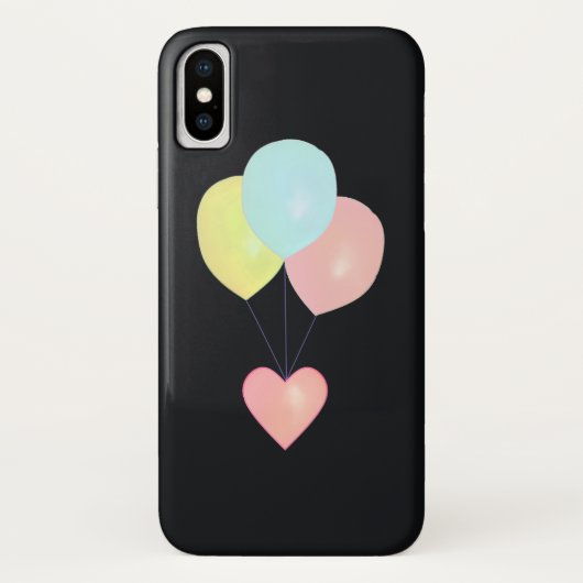 Herz und Ballons Case-Mate iPhone Hülle (Rückseite)