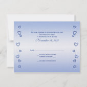 Herz und Bildlauf für Hochzeitstille RSVP Karte (Rückseite)