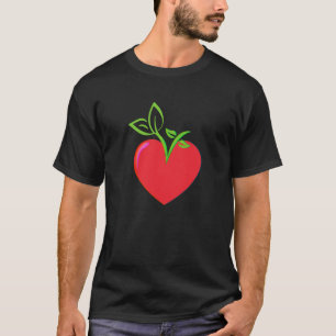 Herz und Blätter der veganen Liebe T-Shirt
