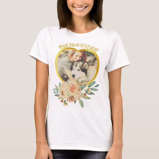 Herz und Blume der niedlichen Liebe T-Shirt (Vorderseite)