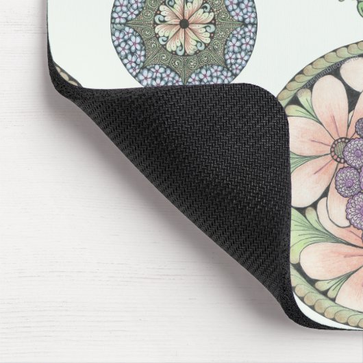 Herz und Blume doodle Art Maus matt. Mousepad (Ecke)