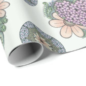 Herz und Blume doodle Art Packpapier. Geschenkpapier (Rolleneckpunkt)