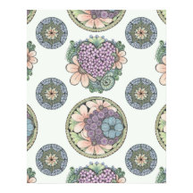 Herz und Blume doodle Art Printing, groß