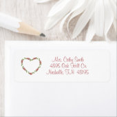 Herz und Blume Elegante Rücksendeadressen-Aufklebe (Insitu)