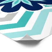 Herz und Blume Elephant Kinderzimmer Poster (Ecke)