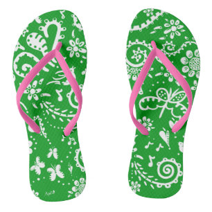 Herz- und Blume-Flip-Flops Badesandalen