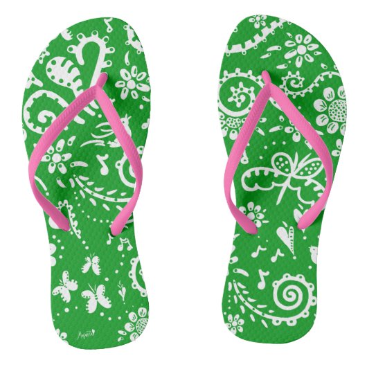 Herz- und Blume-Flip-Flops Badesandalen (Fußbett)