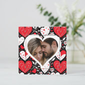 Herz und Blume Foto Valentinstag (Stehend Vorderseite)