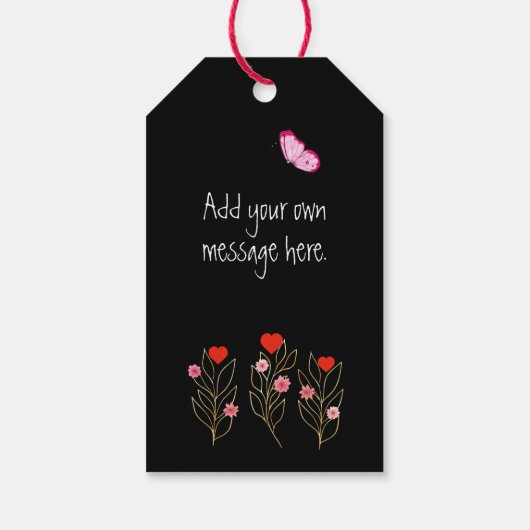 Herz und Blume Geschenkanhänger (Rückseite)