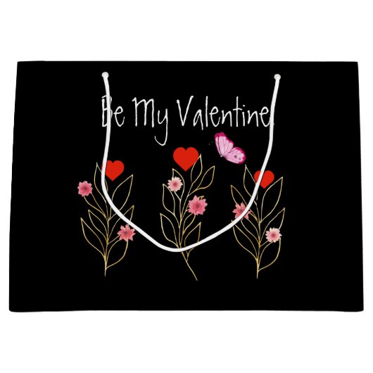 Herz und Blume Große Geschenktüte (Vorderseite)