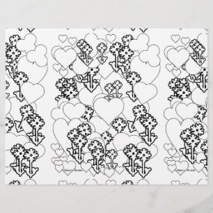 Herz und Blume Kids Farbblatt Tischset