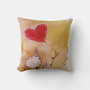 Herz und Blume Kissen