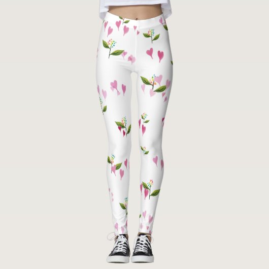 Herz und Blume Leggings (Vorderseite)