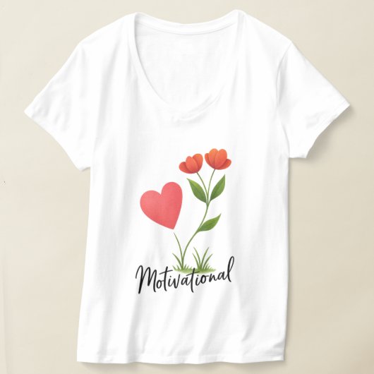 Herz und Blume Motivierend Shirt (Ablage )