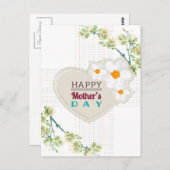 Herz und Blume Muttertagskarte Postkarte (Vorne/Hinten)