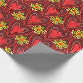 Herz- und Blume-Packpapier Geschenkpapier (Ecke)