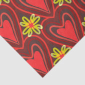 Herz- und Blume-Papiertaschentuch Seidenpapier (Detail)