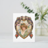Herz und Blume Postkarte (Stehend Vorderseite)
