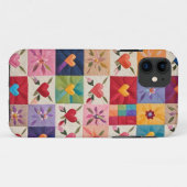 Herz und Blume quilt Case-Mate iPhone Hülle (Rückseite (Horizontal))