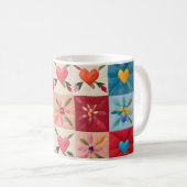 Herz und Blume quilt Kaffeetasse (VorderseiteRechts)