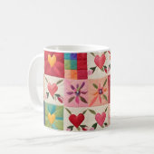 Herz und Blume quilt Kaffeetasse (Vorderseite Links)