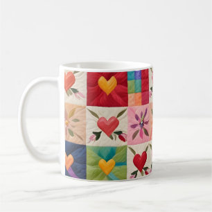 Herz und Blume quilt Kaffeetasse