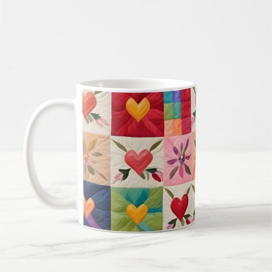 Herz und Blume quilt Kaffeetasse (Links)