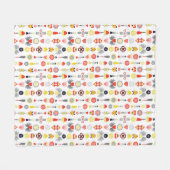 Herz und Blume Rot und Schwarz Niedlich Minimalist Fleecedecke (Vorderseite (Horizontal))