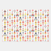 Herz und Blume Rot und Schwarz Niedlich Minimalist Geschenkpapier Set (Vorderseite 3)