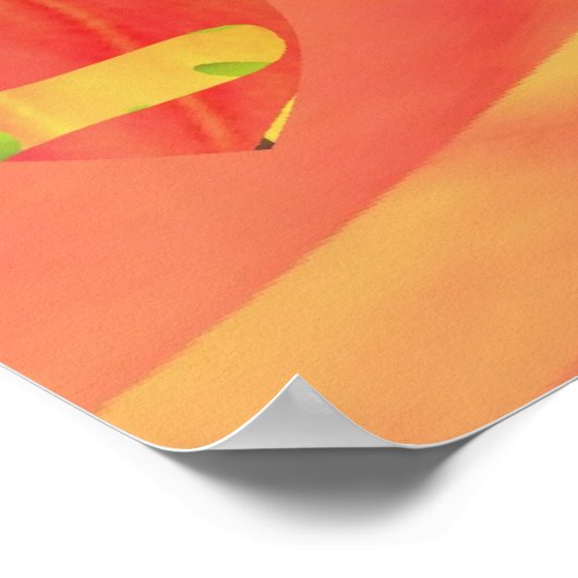 Herz und Blume Sonnenbrust-Farben Poster (Ecke)