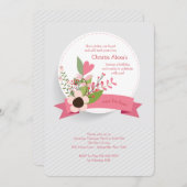 Herz-und Blumen-Einladung Einladung (Vorne/Hinten)