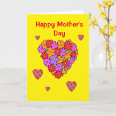 Herz und Blumen Muttertag Karte (Gelbe Blume)