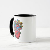 Herz und Blumen Tasse (Vorderseite Links)