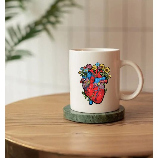Herz und Blumen Tasse