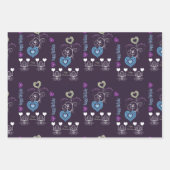 Herz und Blumengeburt Geschenkpapier Set (Vorderseite 2)