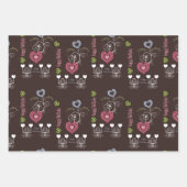 Herz und Blumengeburt Geschenkpapier Set (Vorderseite)