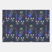 Herz und Blumengeburt Geschenkpapier Set (Vorderseite 3)