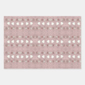 Herz und Blüten Geschenkpapier Set (Vorderseite)