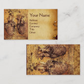 Herz und Blutgefäße Antikes Pergament Visitenkarte (Vorne/Hinten)