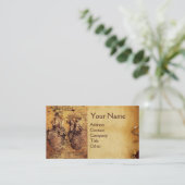 Herz und Blutgefäße Antikes Pergament Visitenkarte (Stehend Vorderseite)